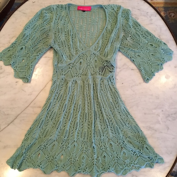 POOKIE & SEBASTIAN Moss Green Crocheted Sweater - Picture 3 of 7